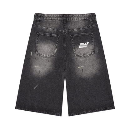 Men’s Vintage Wash Wide Leg Denim Shorts