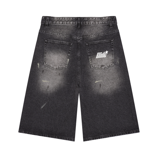 Men’s Vintage Wash Wide Leg Denim Shorts