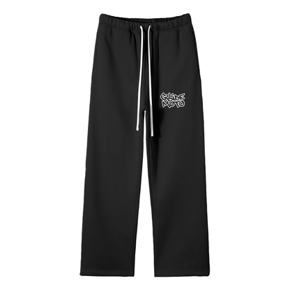 Unisex Solid Color Fleece Straight Leg Pants